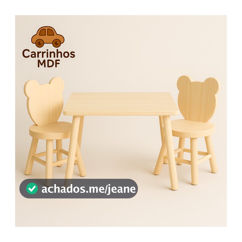 Kit Infantil Mesinha Com Duas Cadeiras 25cm Infantil