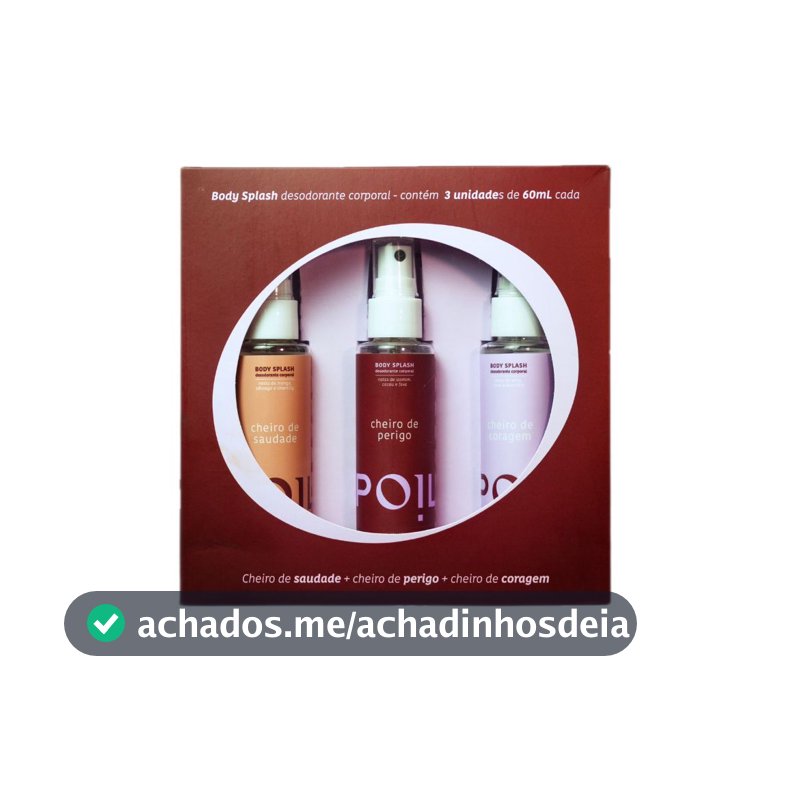 Kit 3 Mini Body Splashes Femininos Perfume Corporal Fragrâncias 60ml Spoiler