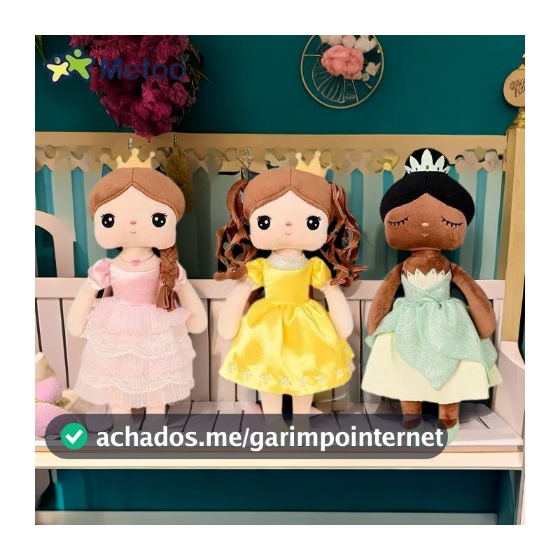 Metoo Boneca Angela Original de 36 cm, Brinquedo de Pelúcia Princesa de Conto de Fadas,Presente de Aniversário
