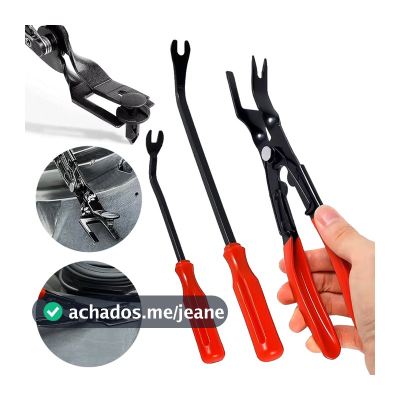 Kit 3 Ferramentas 2 Chaves  Alicate Removedor Forro Carro