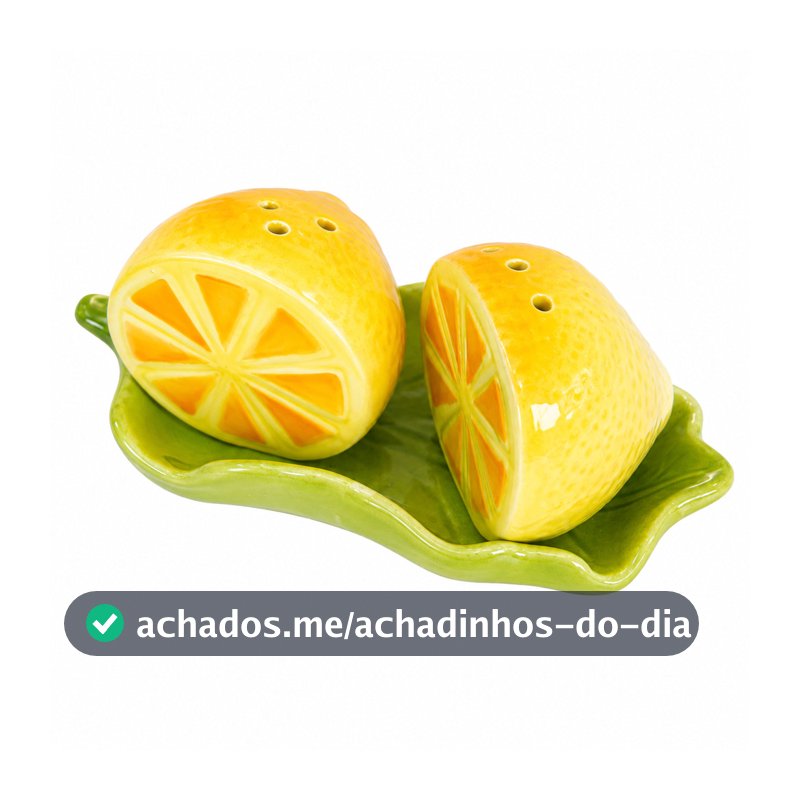 KIT DE SALEIRO E PIMENTEIRO LIMAO C/3 PCAS 15X7CM