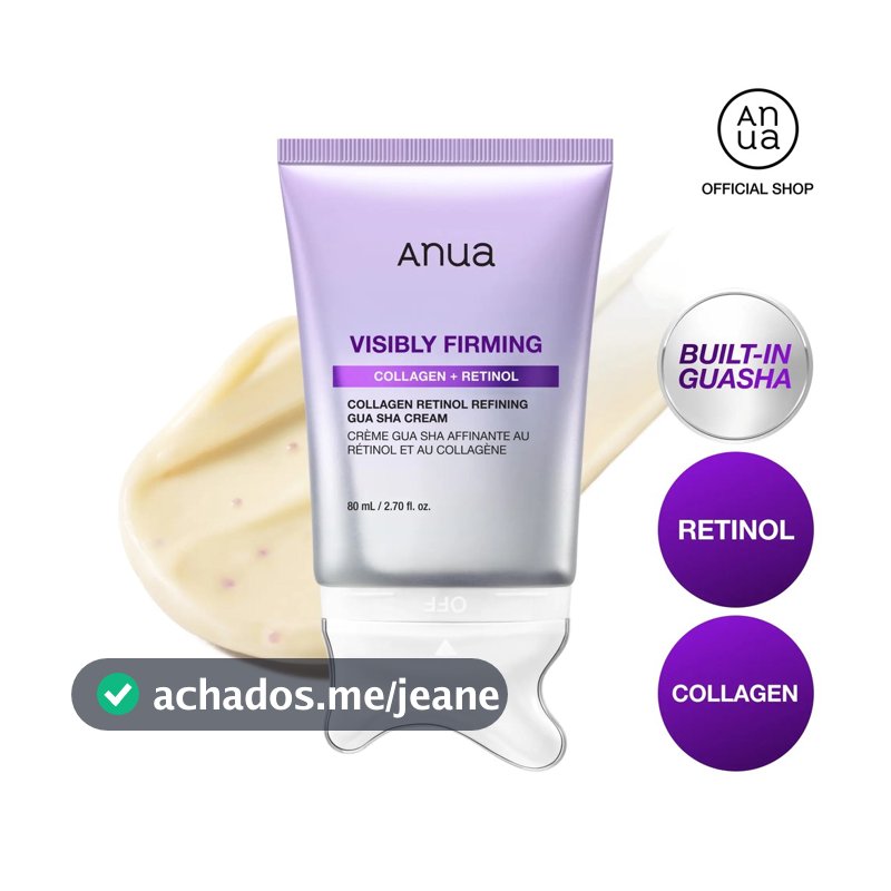 [Anua] Massajador Facial 2 em 1 com Colágeno e Retinol, Guasha Refinadora e Lifting, Desincha e Lifting Instantâneo em 5