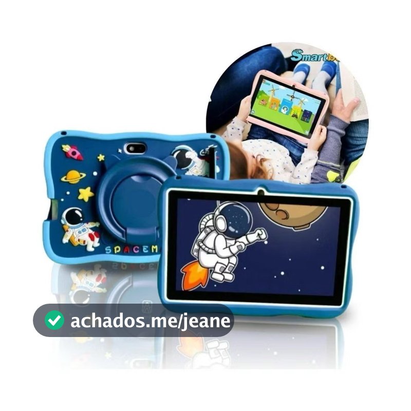 Tablet Infantil Kids 7 Polegadas Android WiFi Bluetooth Smart Tela Touch Capa Super Resistente para Crianças