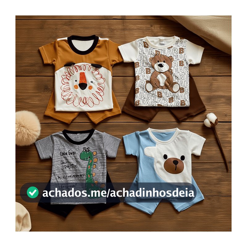 Kit Conjuntos Menino Roupa de Bebê Masculino Verão Camisas Sortidos Enxoval De Bebê Masculino