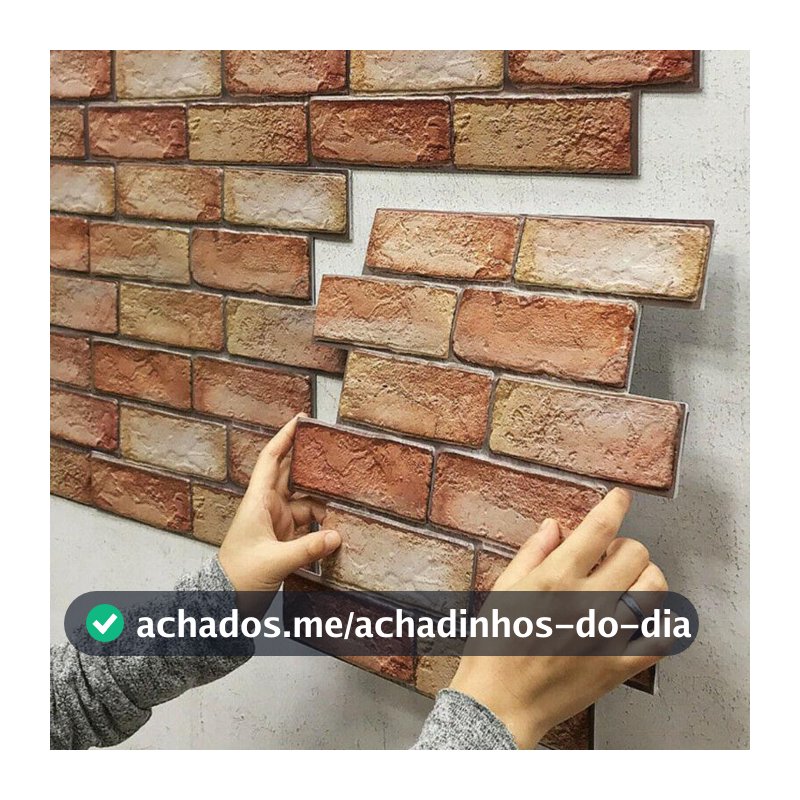 Kit 10 Paineis Placa Adesva 3d Tijolo 30x30 Relevo 3D Parede