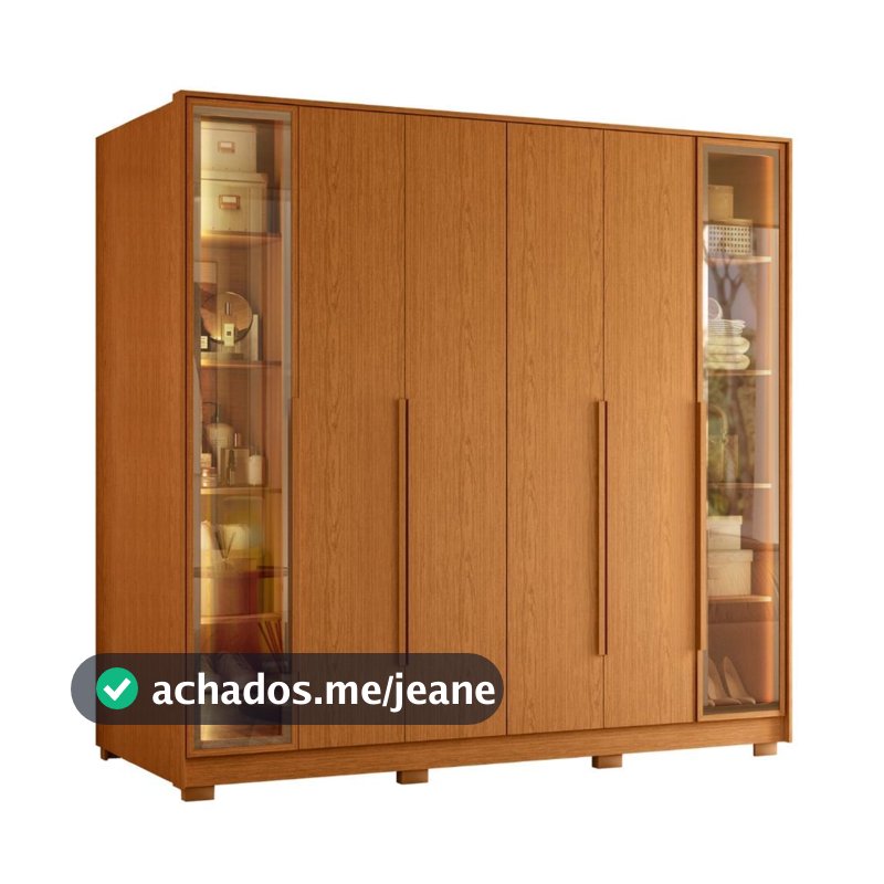 Guarda Roupas Casal Reflecta com Led 6 Portas 4 Gavetas Monterrey
