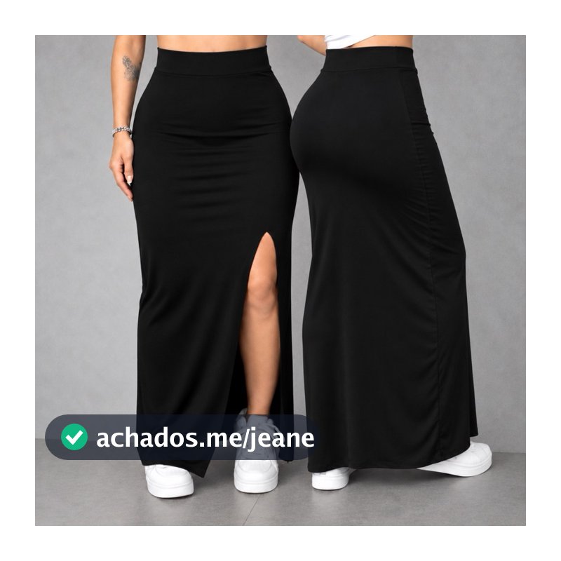 Saia Longa Feminina Com Fenda Diversas Cores Zero Transparência PP ao GG Tamanho Único Look  Eventos