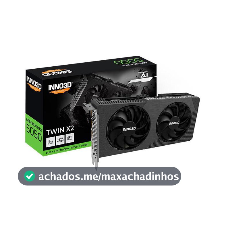 Placa de Video INNO3D GeForce RTX 5050 Twin X2, 8GB, GDDR6, 128-bit, N50502-08D6-174071N