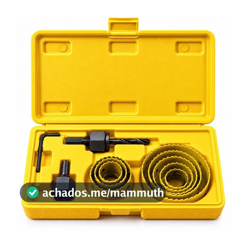 Kit Serra Copo 11 Peças 19 a 64mm com Maleta para Madeira MDF Gesso Drywall PVC Plástico Aço Carbono