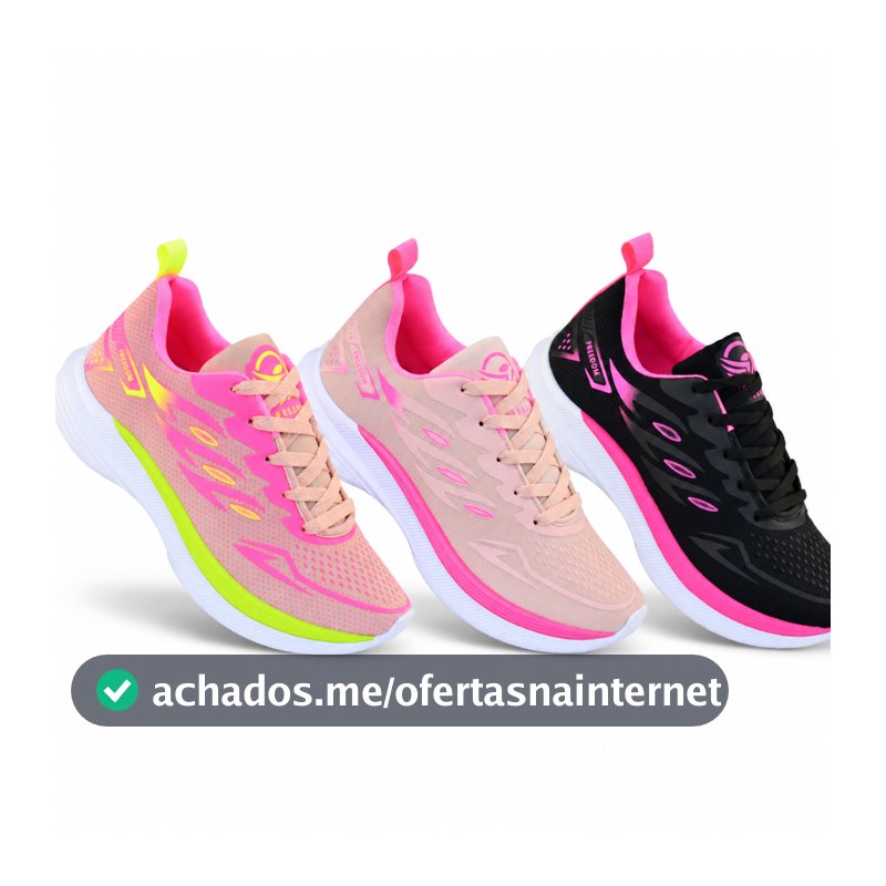 Kit 3 Pares Tenis Feminino Esportivo Corrida Caminhada Academia Confortavel