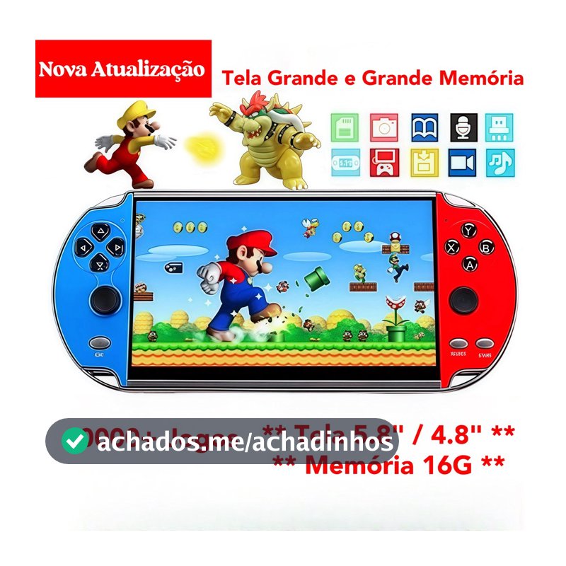 2026 Videogame Portatil Tela 5.8" /4.8" +10000 Jogos Retro 16GB, Console de Mão Memoria Expansivel
