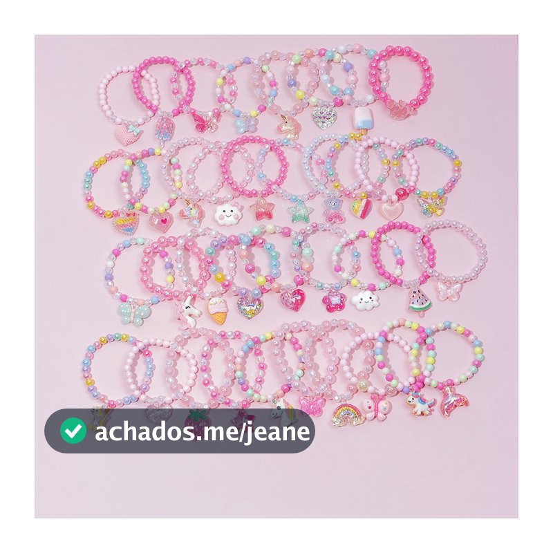 24 Pulseiras(6 conjuntos) Para Criança Infantil Frutas Doces Coloridos