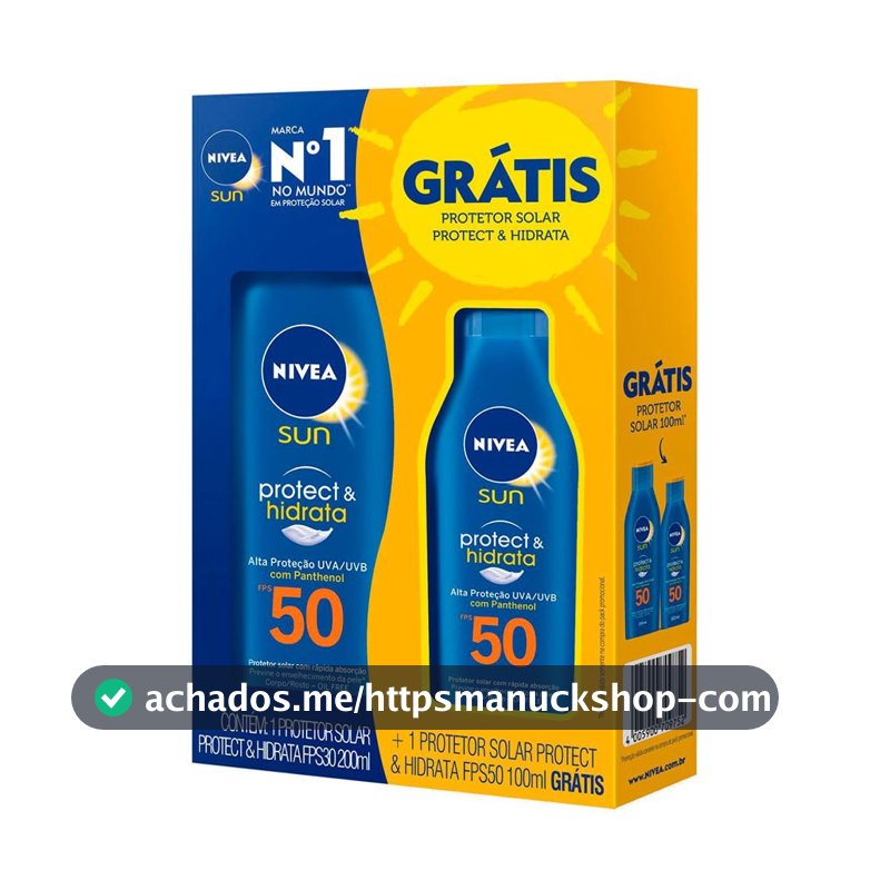 Protetor Solar Nivea Sun Protect & Hidrata FPS 50 Loção 200ml e Ganhe Protetor Solar Nivea Sun Protect & Hidrata FPS 50