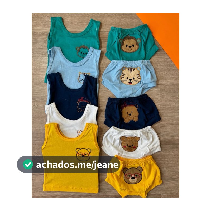 Conjunto Tapa fralda Com Camiseta Para Bebê Menino PMG