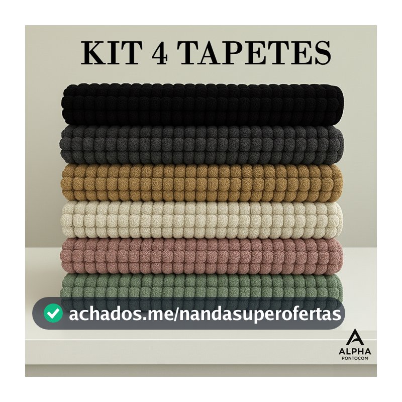 Tapete Bolinha KIT 4 Unidades Microfibra Banheiro Popcorn 38x58 Antiderrapante Macio Alta Absorção