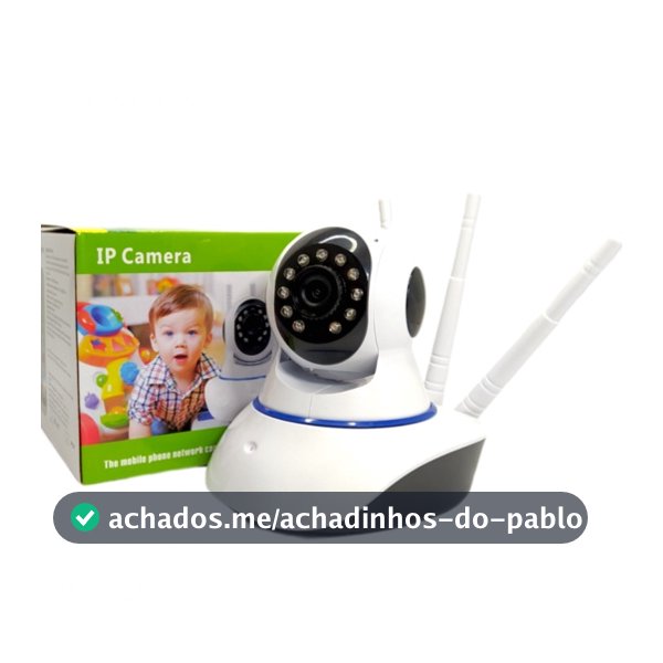 câmera iP robô 3 antenas wifi visão noturna full HD 360º microfone áudio babá eletrônica robozinho sem fio app yoosee