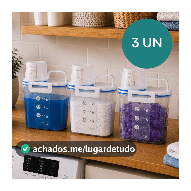 1 a 3 Und Pote 1,5L Hermético C/ Bico Dosador Lavanderia Sabão em Pó Amaciante Multiuso Organização Compacto Resistente