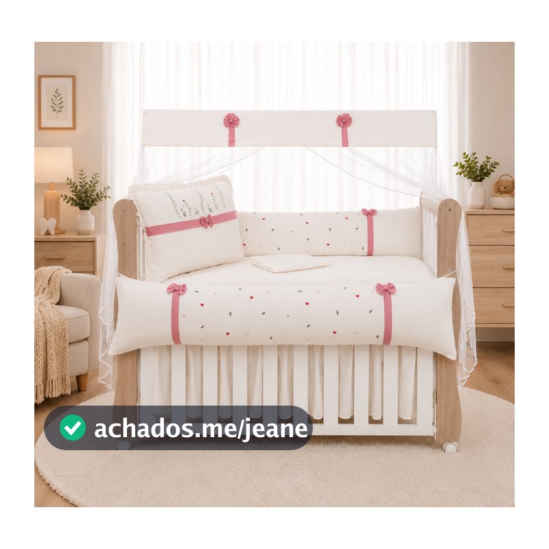 Kit Berço Menina e Menino Aurora 10 peças Americano 100% algodão Enxoval de Bebê