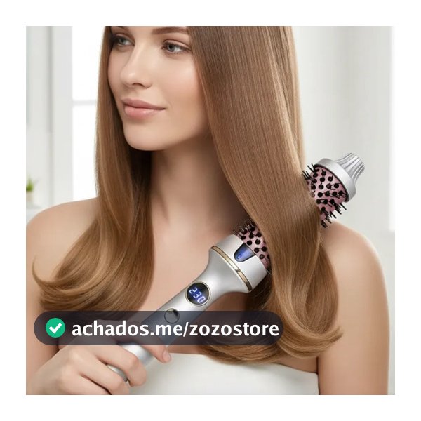 Escova Modeladora Térmica Profissional Display Digital Bivolt 230°C Com Cerdas Protetoras