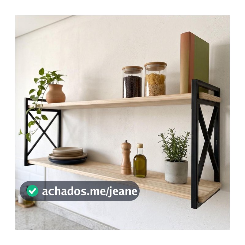 Prateleira Industrial Cozinha Banheiro Sala Minimalista Madeira e Plastico Não enferruja