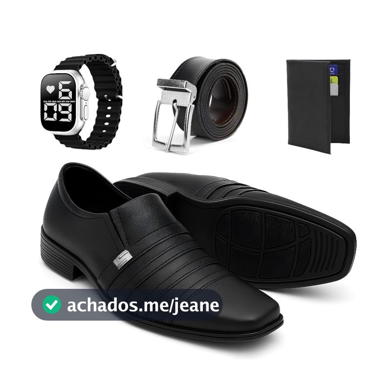 Kit Sapato Masculino Oxford Social Italiano Esporte Fino + Relógio Pronta Entrega Promoção