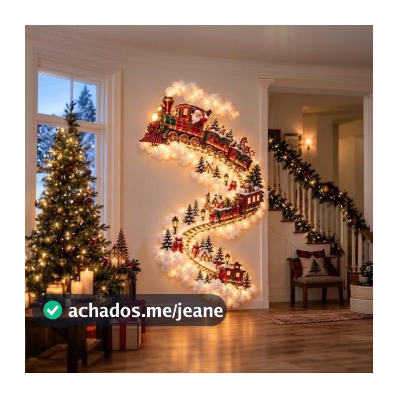 Aplique De Parede De Trilha Mágica De Natal ADAWN , Decoração De Férias Em Cascata De LED , Brilho Branco Quente BR