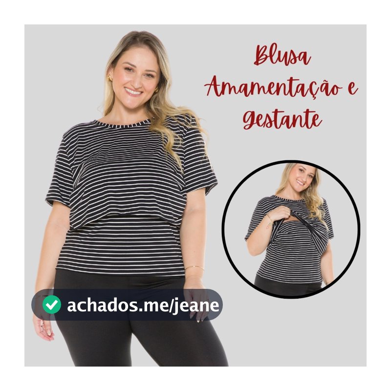 Blusa Amamentação Manga Curta De Viscolycra Confortável Maternidade 1181-A