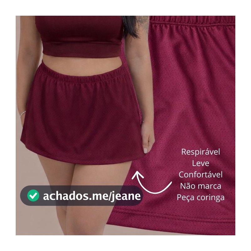Saia fitness leve e confortável, não marca, não é transparente, ideal para roupa academia e preço promocional