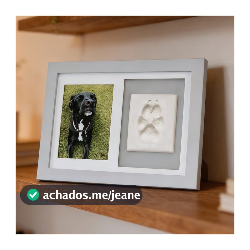Porta Retrato Patinha Pet Cachorro Gato Decoração com Massa Modelar Infantil
