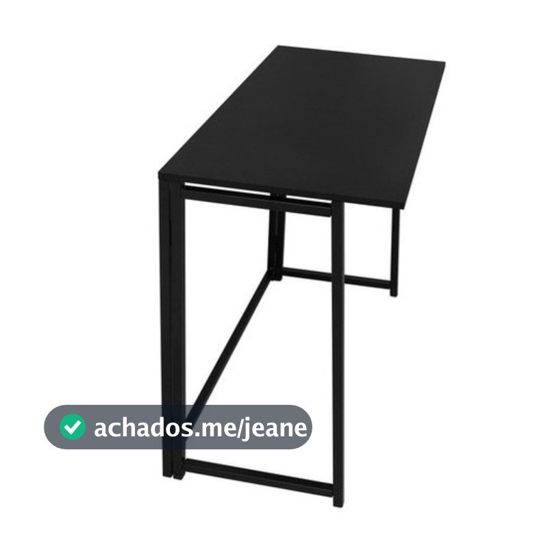 Escrivaninha Mesa Escritório Dobrável Slim Notebook Black