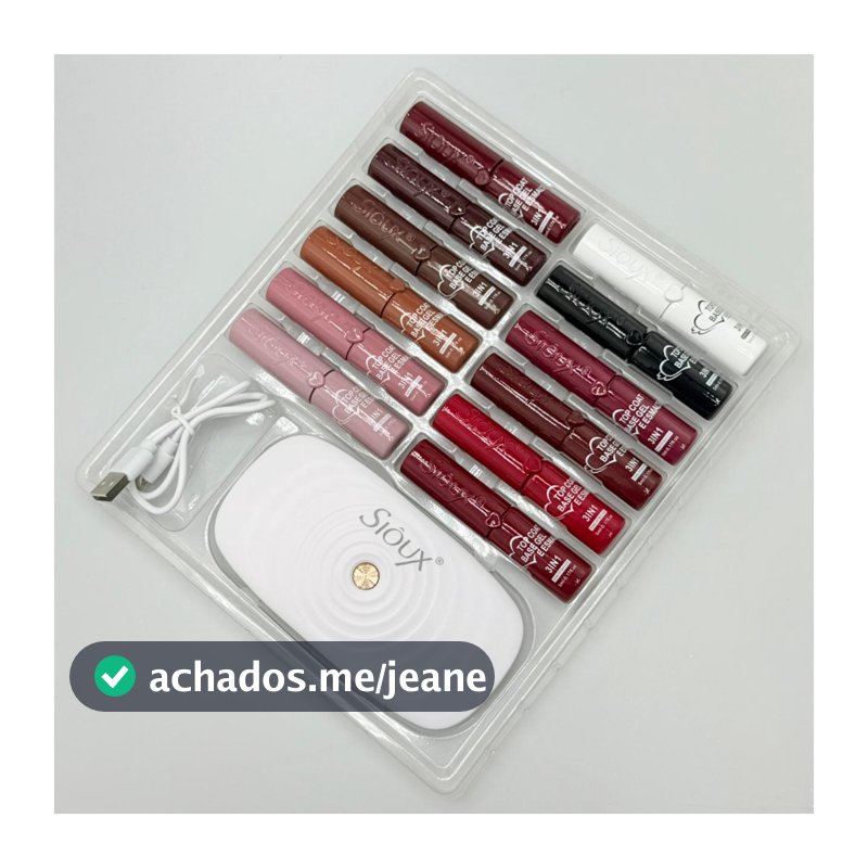 Coleção coração com 12 esmaltes em Gel + Cabine LED Siôux