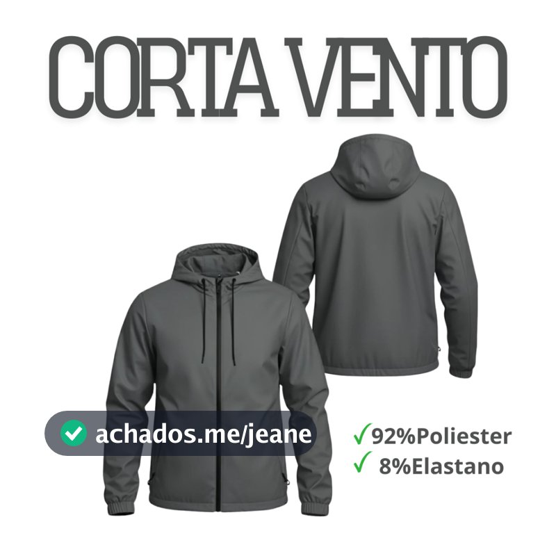 Jaqueta Corta Vento Masculino Plus Size Impermeável Liso
