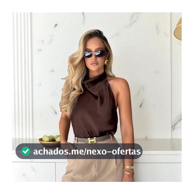 Blusa Frente Única Feminina Acetinada Gola Alta Elegante – Festa, Casual e Trabalho