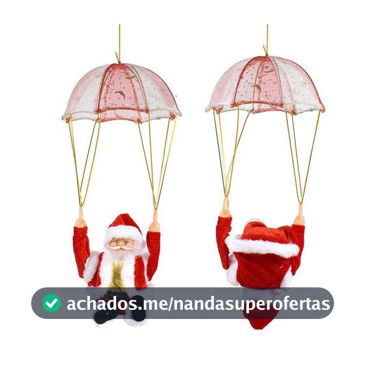 Boneco Papai Noel Malabarista No Paraquedas Com Musical BR1503