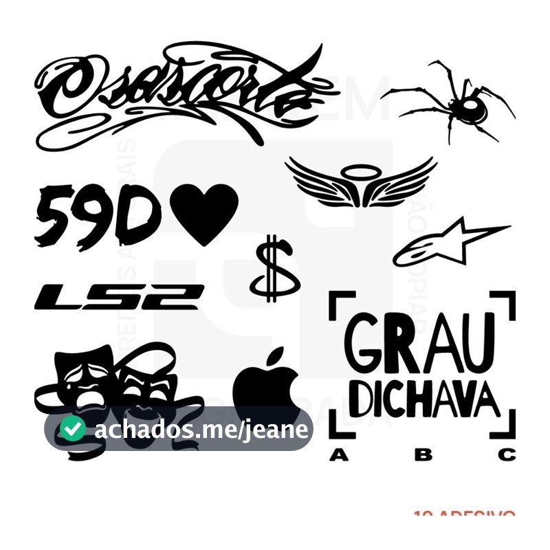 Cartela de Adesivos Moto Chave Grau Bike Capacete Viseira Tanque Osascorte Grau Dichava 59D