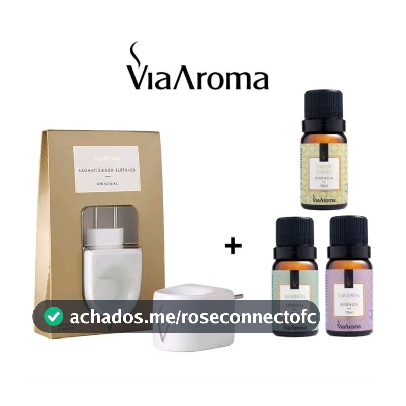 Kit Difusor Aromatizador De Ambiente  Elétrico em  Porcelana Original Bivolt - Essencia Via Aroma