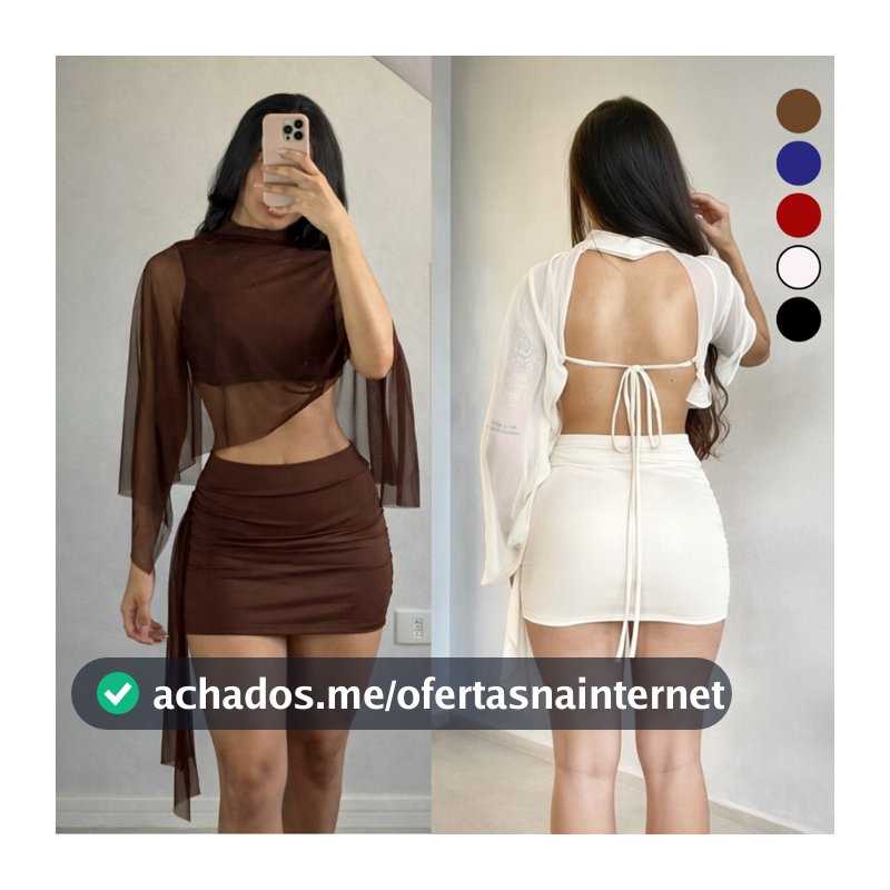 Conjunto Feminino Top E Saia Com Tule  Suplex Fluit Premium Moda Gringa Luxo Balada