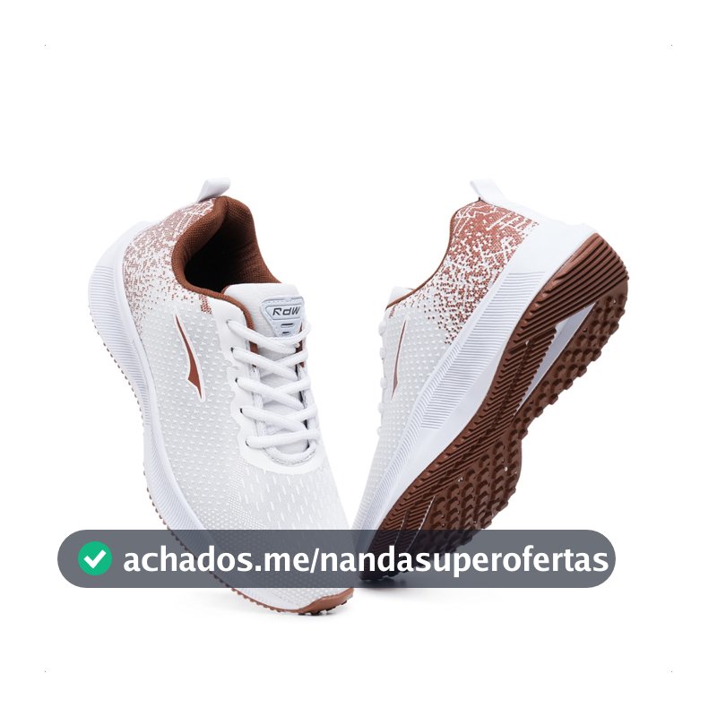 Tênis Feminino de Caminhada Academia Treino Leve e Confortável Branco EXCLUSIVO