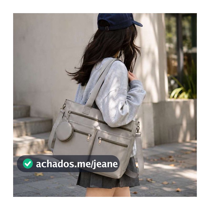 Bolsa Feminina Super Grande Com Carteira Nylon De Ombro E Transversal Sacola Para Notebook Viagem Faculdade SD995#