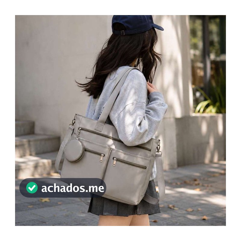 Bolsa Feminina Super Grande Com Carteira Nylon De Ombro E Transversal Sacola Para Notebook Viagem Faculdade SD995#