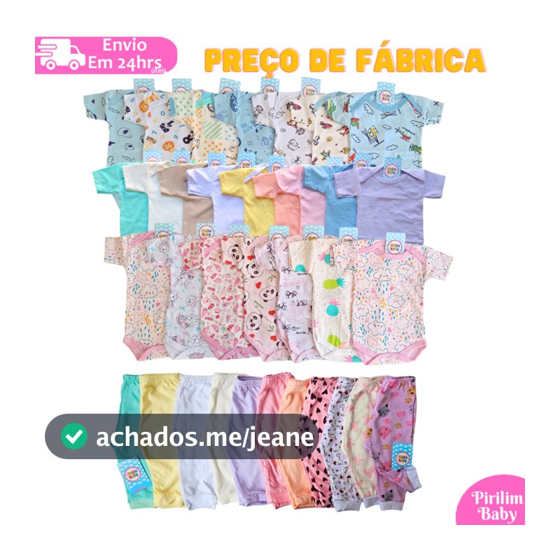 Kit 9 Peças Body Bebe Mijao Bebe Menino ou Menina 100% Algodão Recem Nascido Maternidade