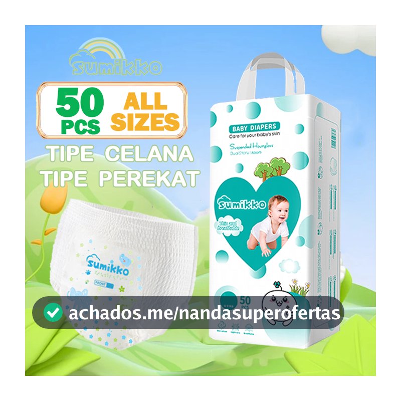 CALÇA Sumikko fralda Ajustável total max P/M/G/XG/XXG/XXXG/4XG/5XG 50 e 100 unidade Baby
