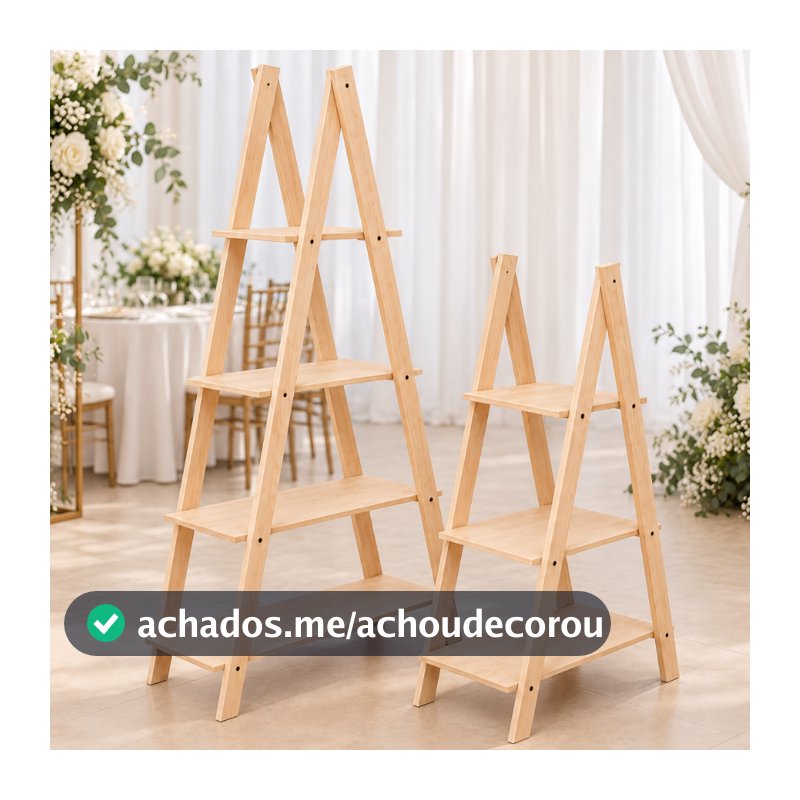 Kit 2 Escadinhas Decorativas Madeira Mdf | Expositor para Doces, Lembrancinhas, Casamento, Festa e Eventos