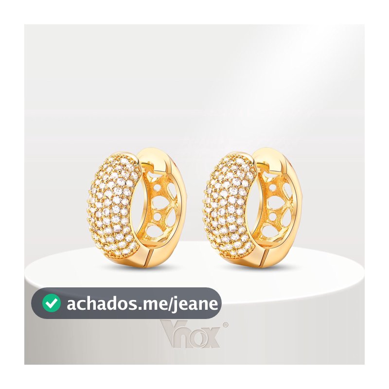 Brincos Redondos Hipoalergênicos Brilhantes De Zircônia De Ouro 18K Para Mulheres Homens , Jóias Cúbica Vnox