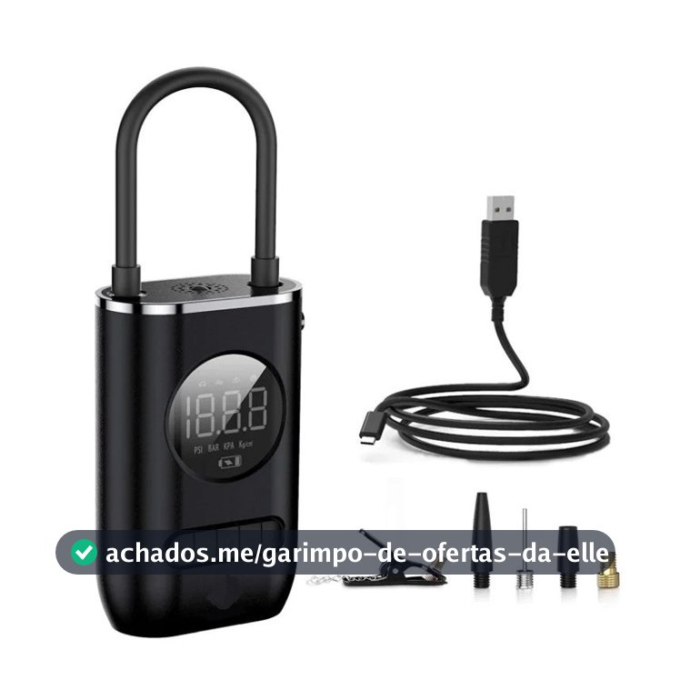 Calibrador Compressor Pneu Digital Carro/Moto Bike Sem Fio