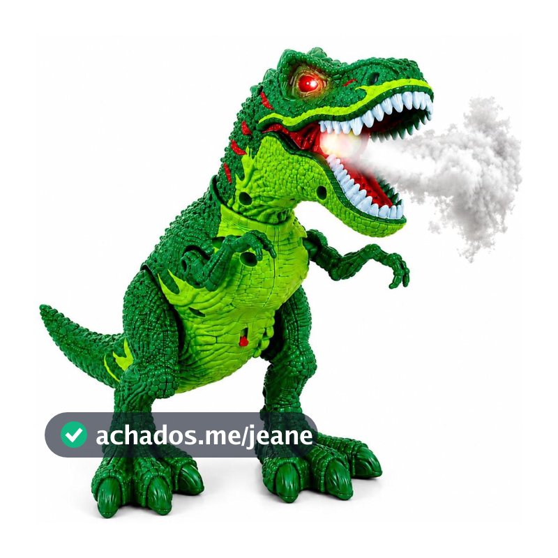 Dinossauro Rex de Brinquedo Solta Fumaça e Anda Realista Tiranossauro