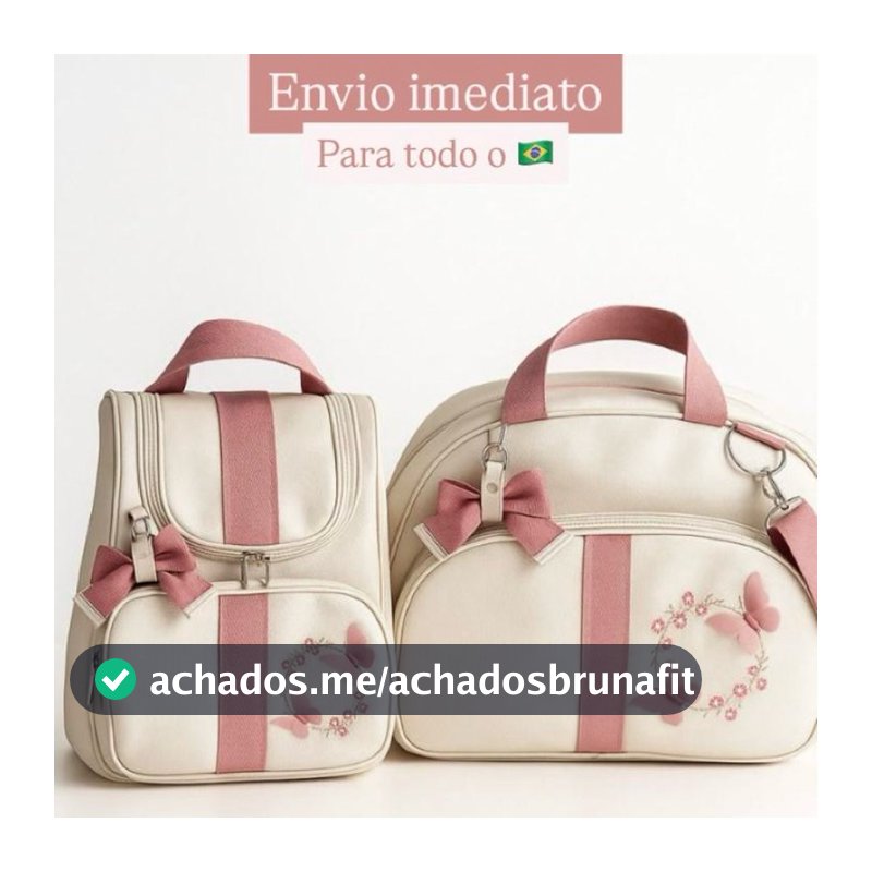 Bolsa Maternidade Luxo kit Bordado 2 Peças Menino / Menina BORBOLETAS 3D / SAFARI Mamãe e bebê