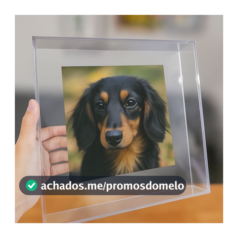 Quadro de Acrílico Transparente Moldura Caixa Premium Para Parede e Mesa