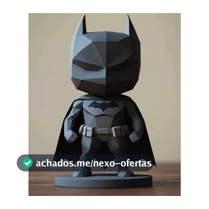 Miniatura Batman Low Poly 3D Cavaleiro das Trevas – Decoração Geek e Moderna