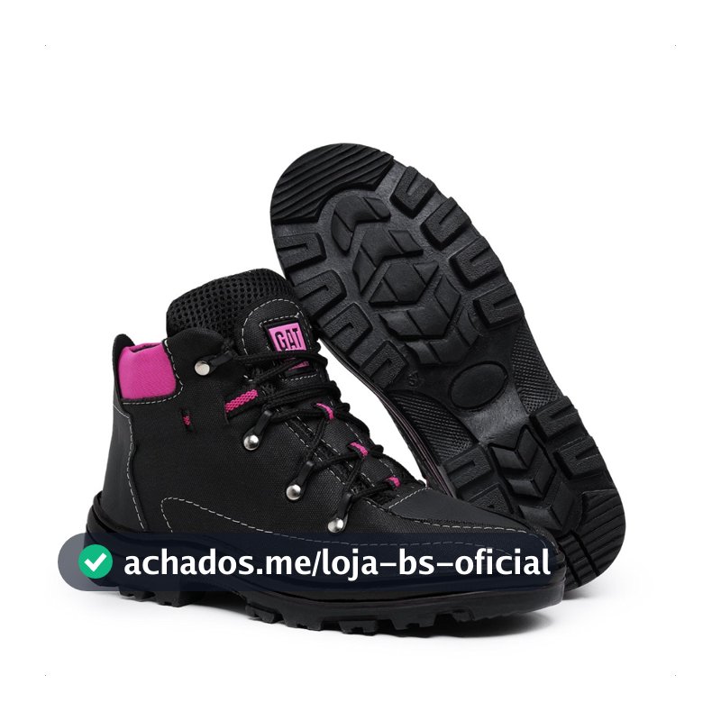 Bota Coturno Feminino Adventure Tênis Cano Curto Preto Rosa do 33 ao 40